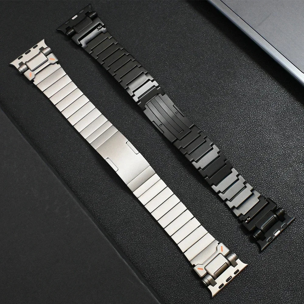 Titanium Link Bracelet with Armor Connectors