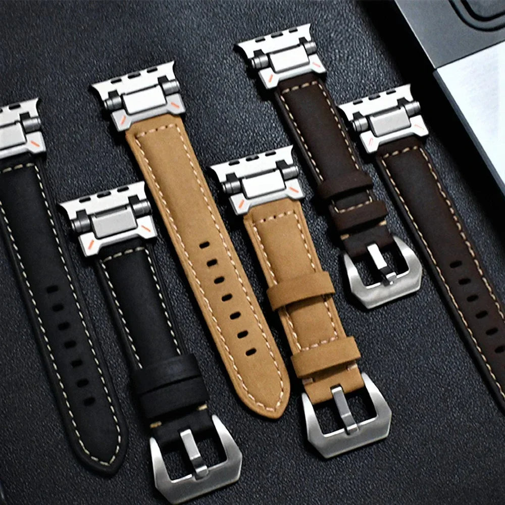 Vintage Leather Bands with Armor Connectors